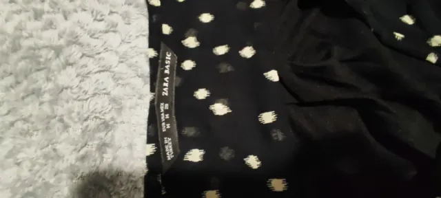 Vestido Zara Negro Lunares Blancos