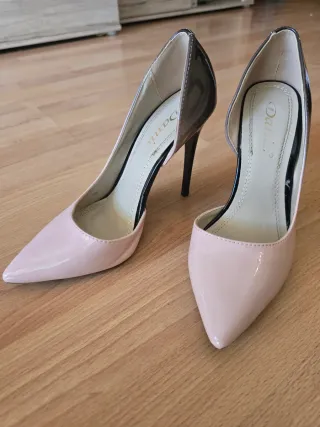 Zapatos de tacón Dani marrones y rosas