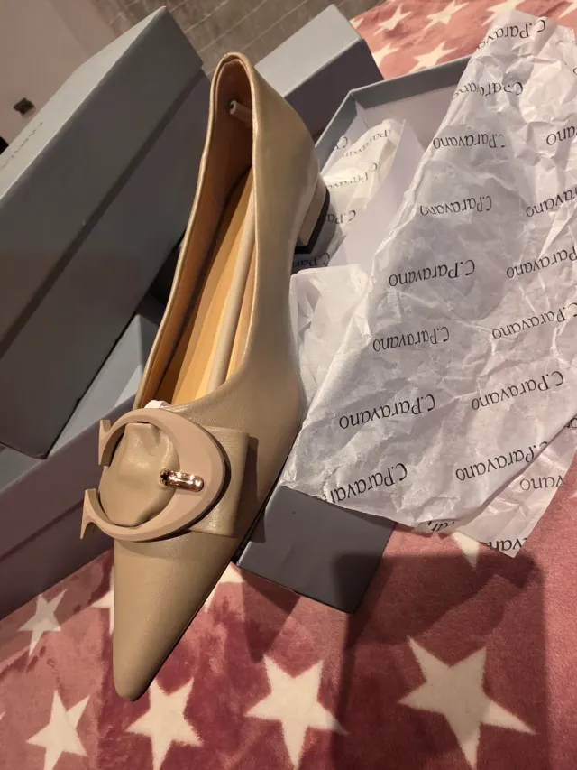 Zapatos C.Paravano Beige Piel de Cordero Mujer