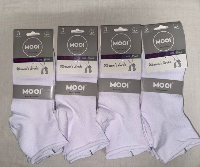 Calcetines blancos de algodón Talla 35-40