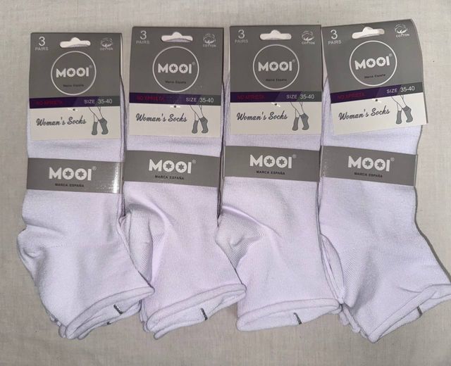 Calcetines blancos de algodón Talla 35-40