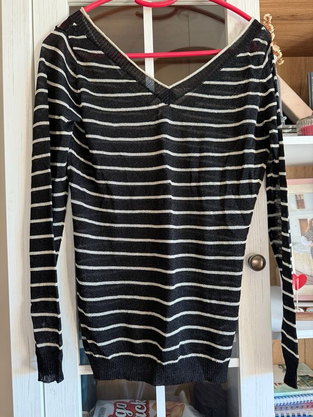Jersey Zara Rayas Negras y doradas