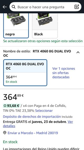 NVIDIA RTX 4060 8GB ASUS DUAL