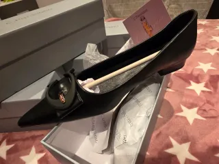 C.Paravano Zapatos Piel Cordero Negro Talla 40