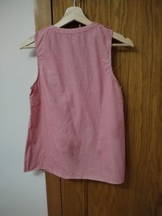 Blusa Stradivarius Talla S Rayas Rojas