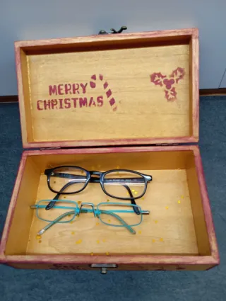 Caja madera decorada motivos navideños
