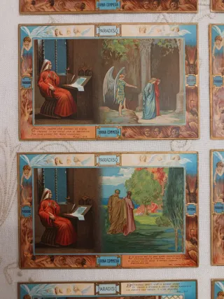 Lotto 14 cartoline antiche Divina Commedia