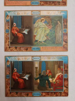 Lotto 14 cartoline antiche Divina Commedia