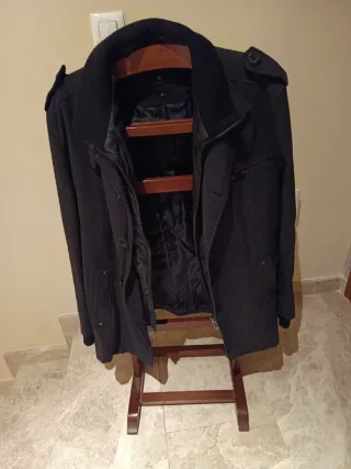 Chaqueta hombre gris y negra