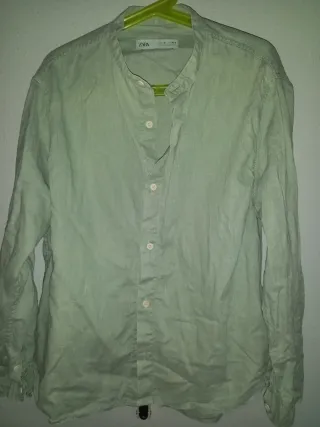 Camisa Zara verde talla 9 años