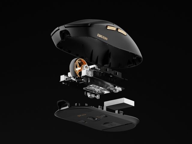Ratón Gaming EWEADN S7 Max Negro/Dorado