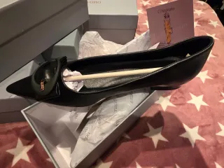 Zapatos planos piel cordero C.Paravano negros