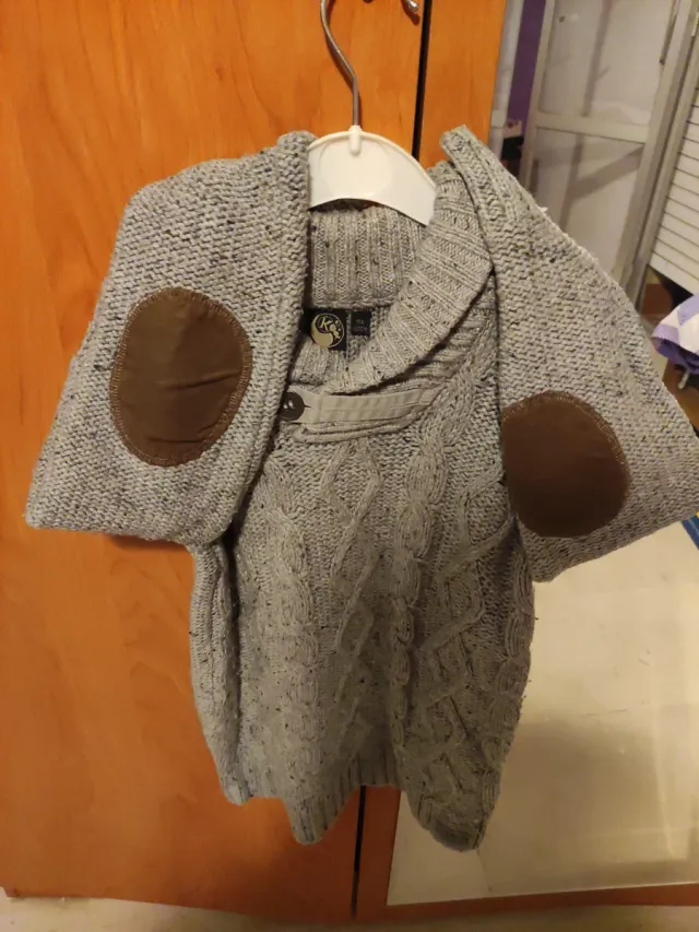 Jersey niño gris trenzado