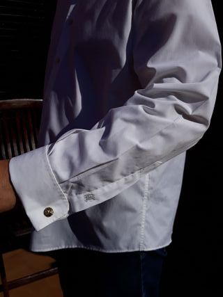 Camisa de ceremonia Burberrys blanca para gemelos