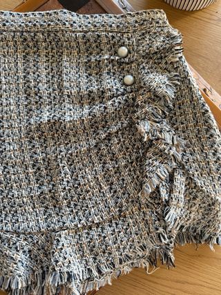 Falda Zara Tweed con Flecos
