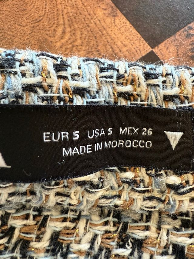 Falda Zara Tweed con Flecos