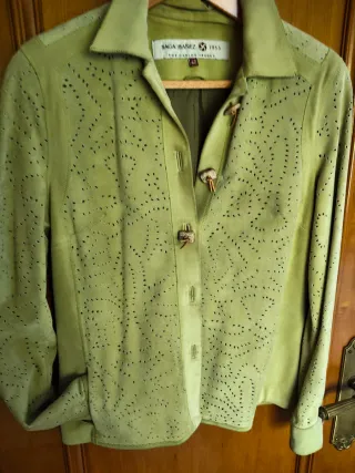 Chaqueta Saga Ibáñez Ante Verde Talla 42