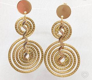 Conjunto collar y pendientes oro vegetal