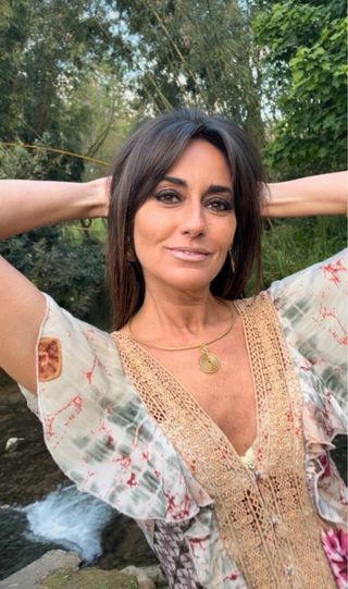 Conjunto collar y pendientes oro vegetal