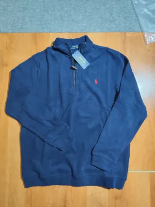 Sudadera Polo Ralph Lauren Azul Marino Media Crema