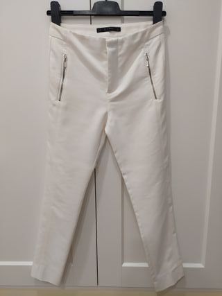 Pantalón Zara Mujer Blanco Talla XS
