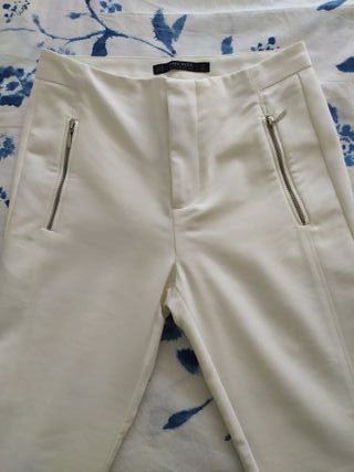 Pantalón Zara Mujer Blanco Talla XS
