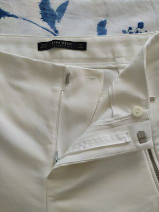 Pantalón Zara Mujer Blanco Talla XS