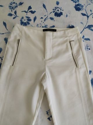 Pantalón Zara Mujer Blanco Talla XS