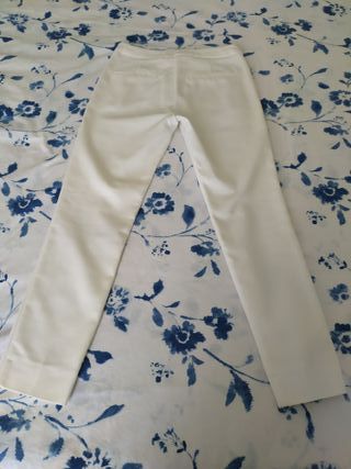 Pantalón Zara Mujer Blanco Talla XS