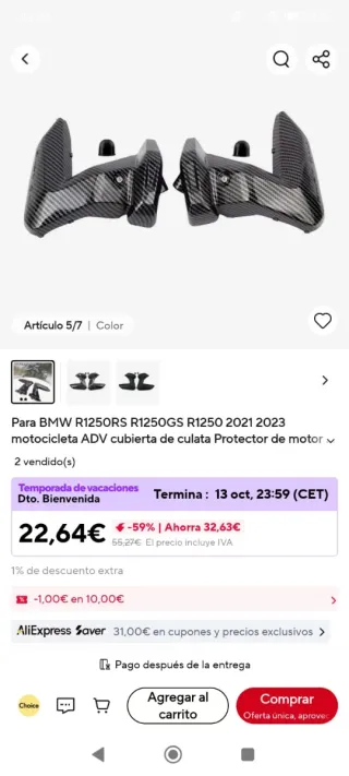 Cubiertas Culata Moto BMW Carbono