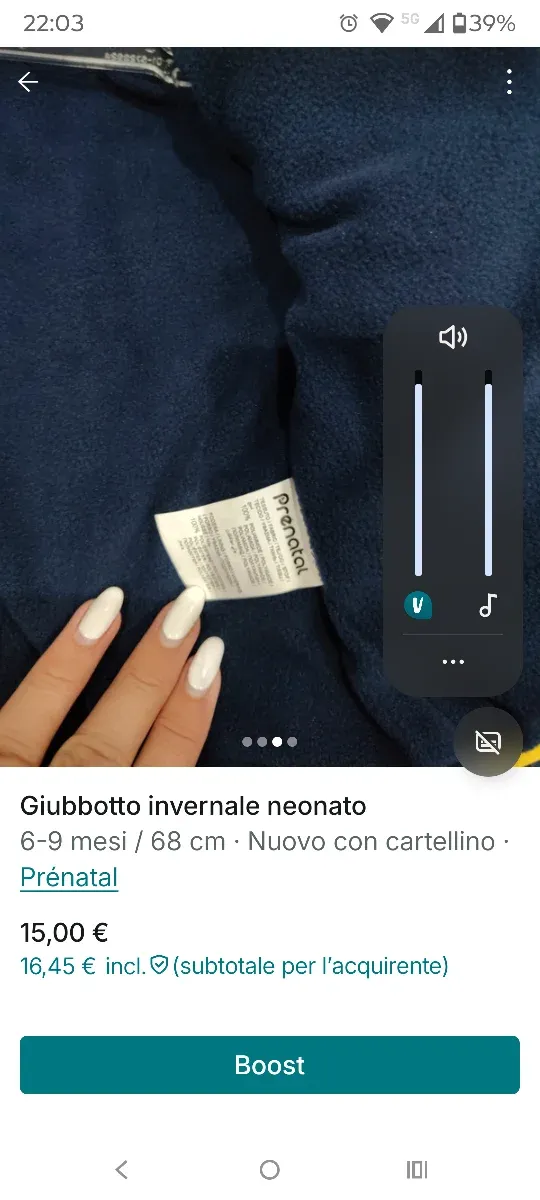 Giubbotto invernale neonato 6-9 mesi