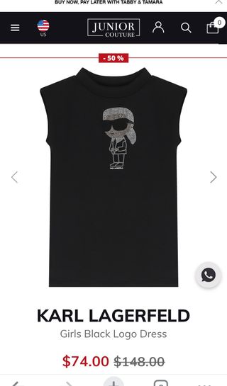 Vestido Karl Lagerfeld Negro Niña
es una talla 14