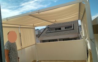 Pérgola 3x3 aluminio con toldo para terraza
