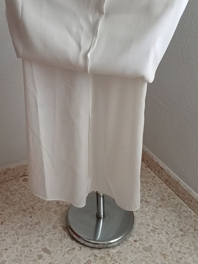 Vestido Zara blanco entallado con forro