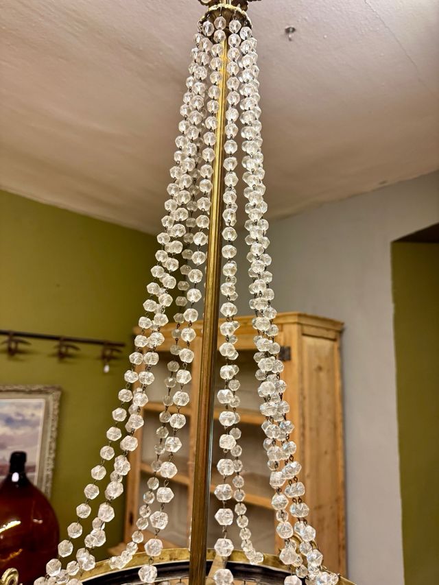 Lámpara colgante antigua de cristal