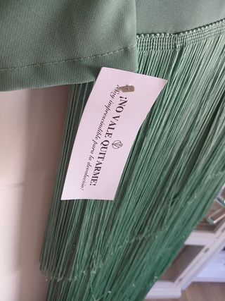 Vestido de fiesta flecos verde