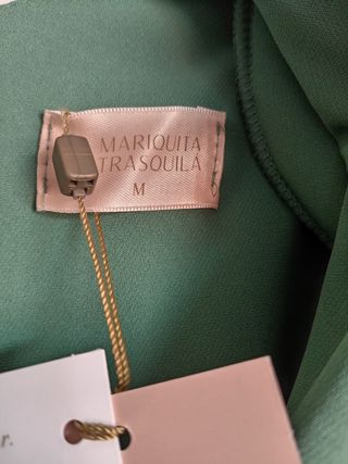 Vestido de fiesta flecos verde