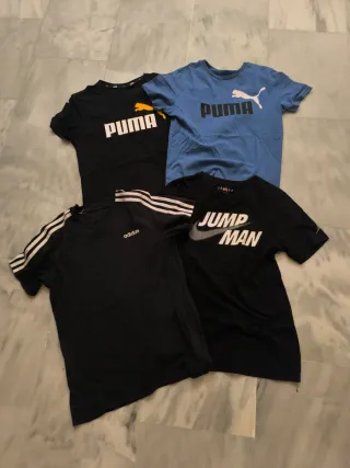 Lote 4 Camisetas Niño 12-14 años Puma Adidas