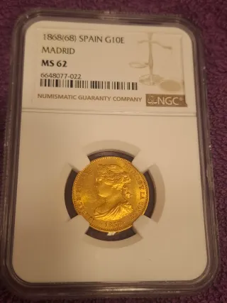 Moneda de Oro Isabel II 1868