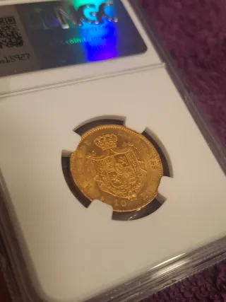 Moneda de Oro Isabel II 1868