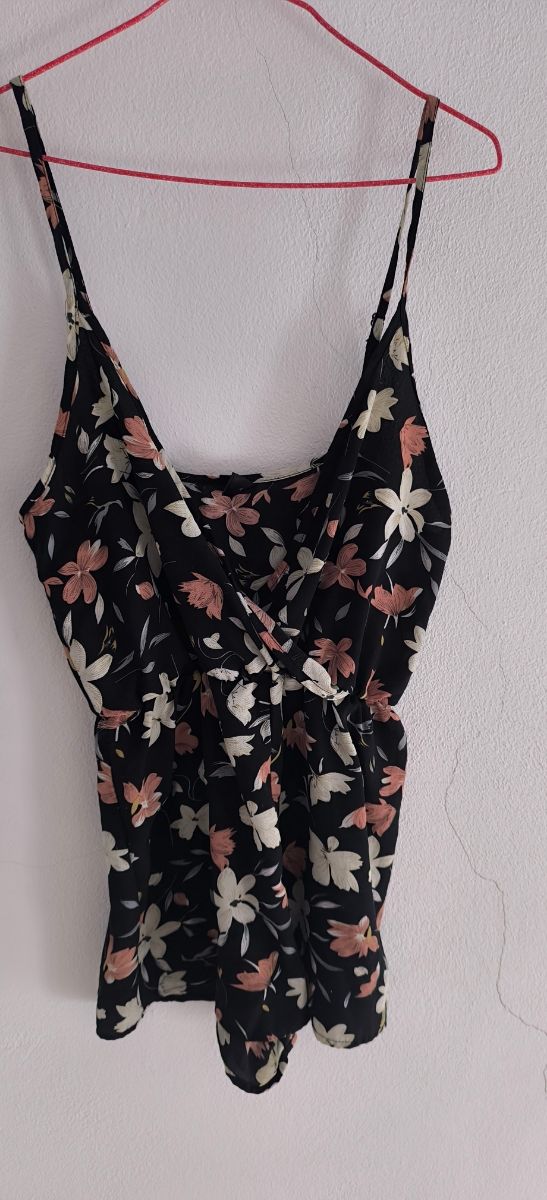 Mono verano negro floreado mujer talla S