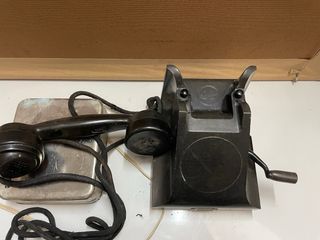 Teléfono antiguo Ericsson CE manivela baquelita