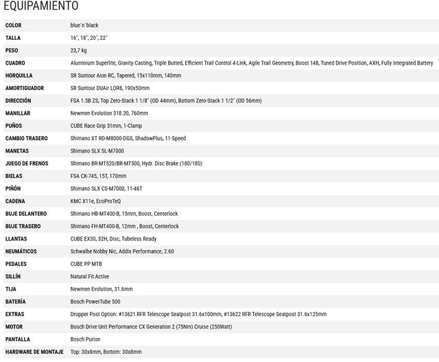 Bicicleta eléctrica Cube Stereo Hybrid 140