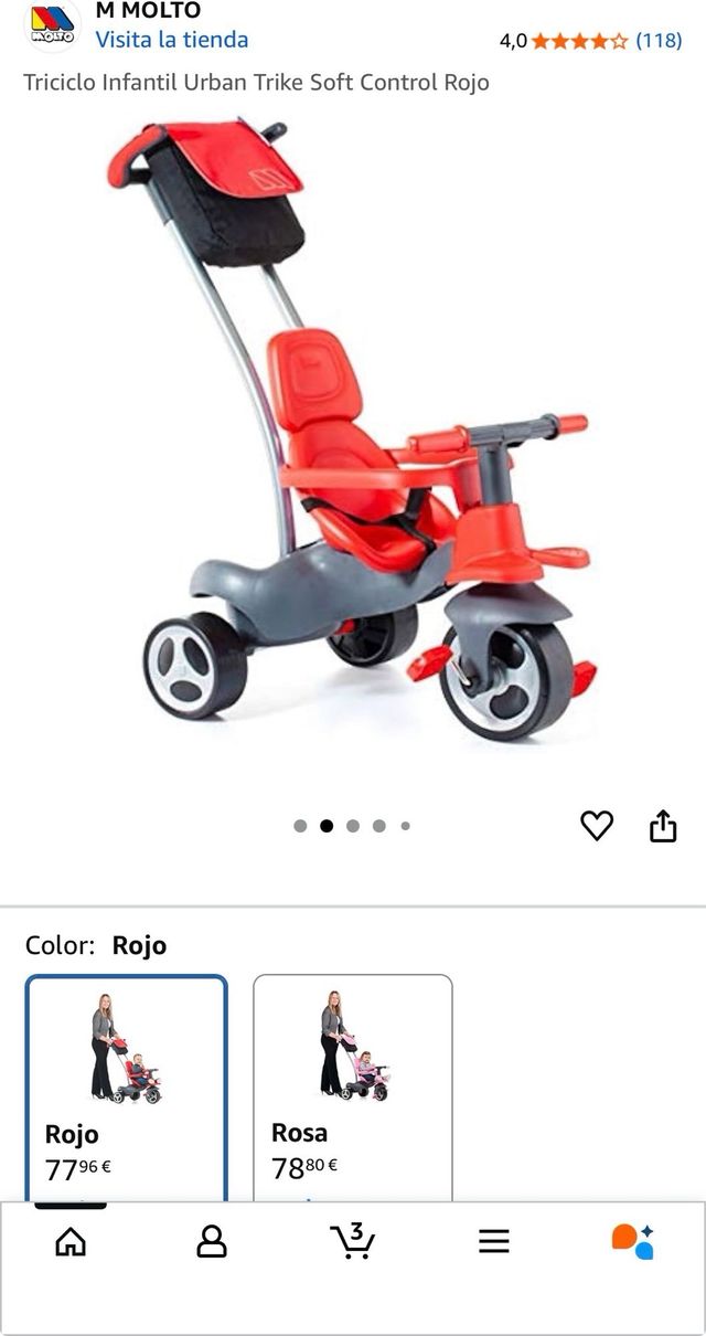 Triciclo Urban Trike Soft Control Rojo