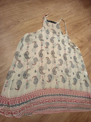 Camiseta Zara gasa S estampada