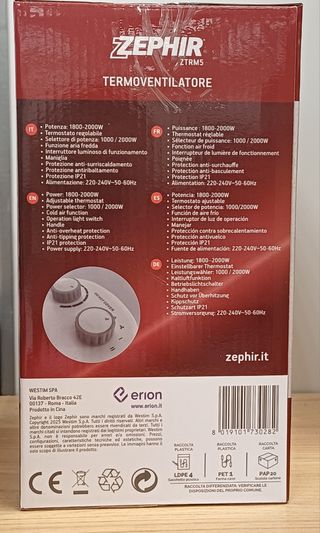 Termoventilatore Zephir 2000W