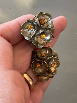 Orecchini Vintage GM Floreali Ambra