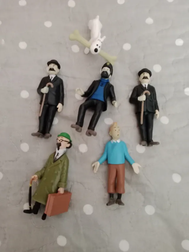 Muñecos Tintín y Milú