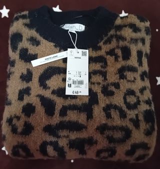 Maglione misto lana leopardato L oversize Lulah_D