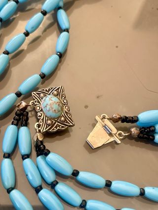 Collana Vintage 4 Fili Perline Vetro